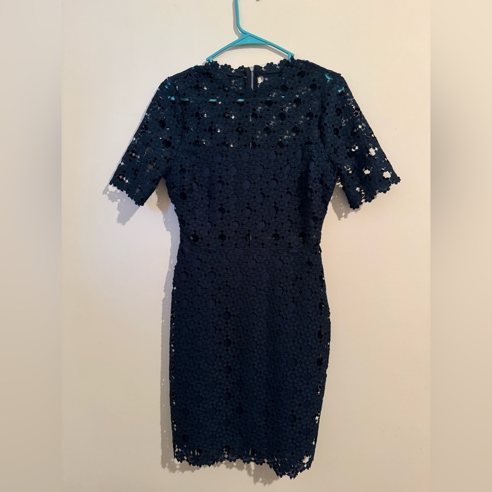Lulu's Midnight Blue Lace Midi Dress